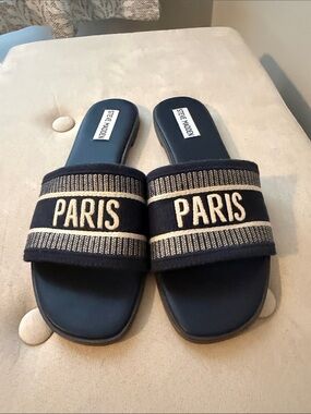 Steve Madden Knox Navy Slide Sandals